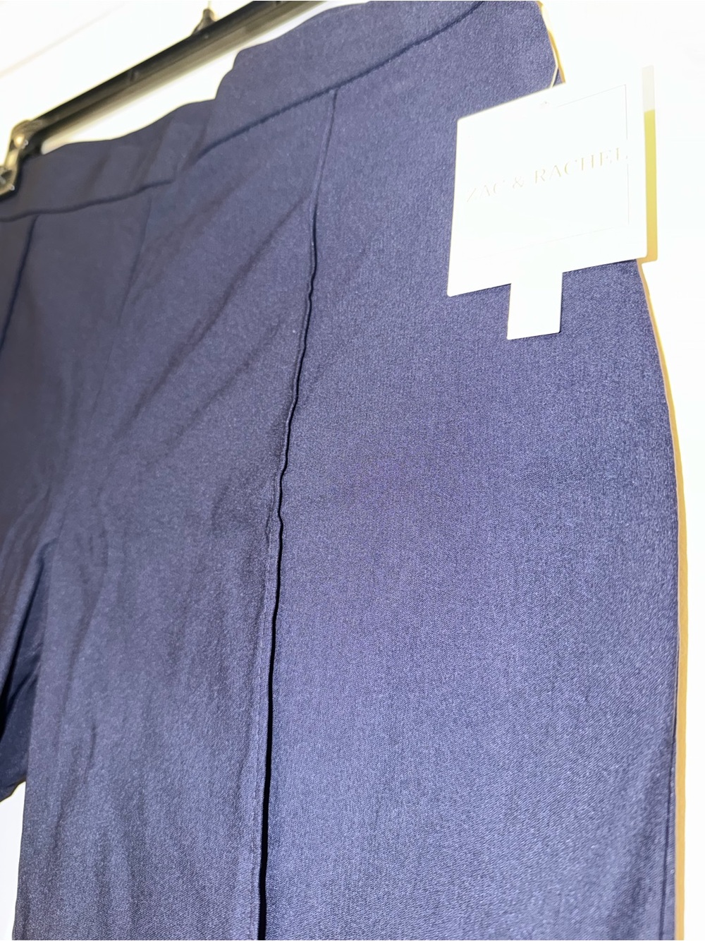 New Zac & Rachel Women's Size M Pull On Navy Slim Ankle Pants Flat Front NWT - Picture 2 of 6